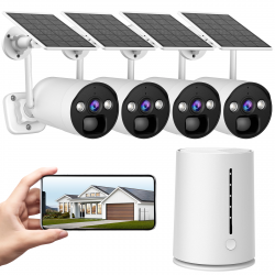 Campark SC08 4MP 4PCS Wireless Solar Powered Real-Time Alert Security Camera System Campark SC08 4MP 4PCS Wireless Solar Powered Real-Time Alert Security Camera System