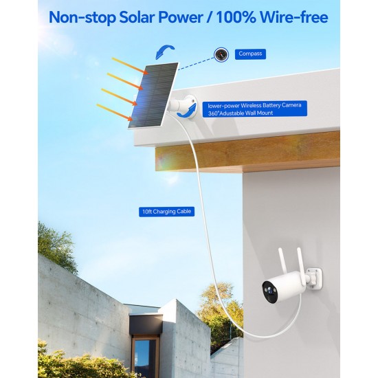 Campark SC17 6PCS 4MP 100% Wire-Free & NVR Solar Powered Security Camera System with 500GB HDD（Only Available In The US）