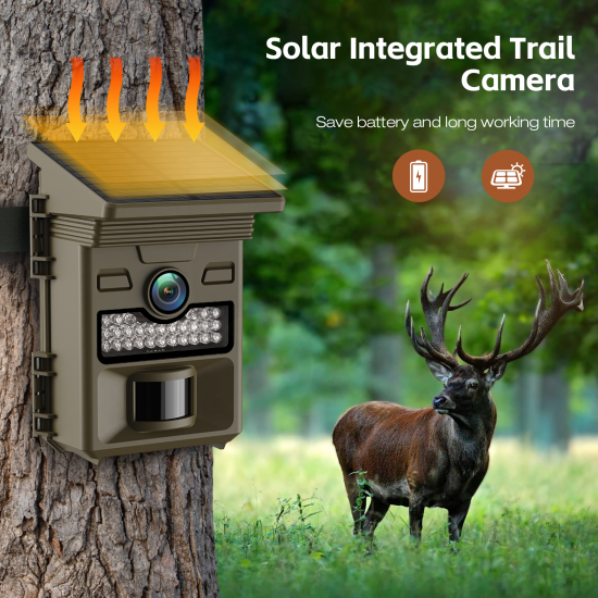 Campark TC19 32MP Trail Camera Solar Powered Integrated Game Camera with Night Vision & Motion Activated