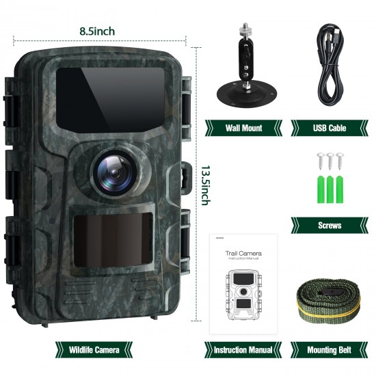 Campark TC24 4K 40MP Trail Camera with 2.0'' LCD and Time Lapse for Wildlife Monitor