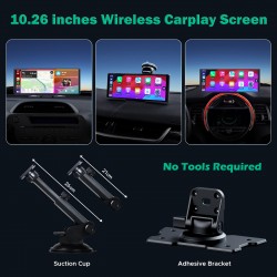9.26'' Car Stereo Wireless Apple Carplay & Android Auto with 1080P Backup Camera, Airplay and GPS 9.26'' Car Stereo Wireless Apple Carplay & Android Auto with 1080P Backup Camera, Airplay and GPS