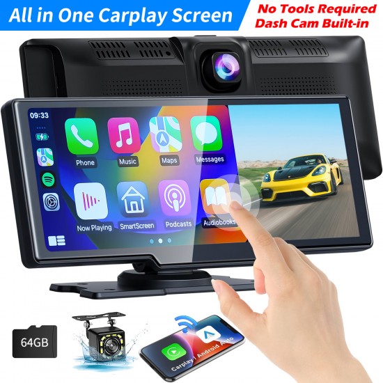 9.26'' Car Stereo Wireless Apple Carplay & Android Auto with 1080P Backup Camera, Airplay and GPS