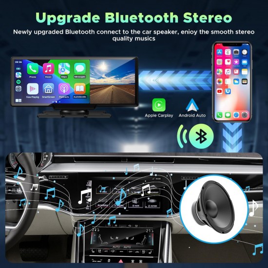 9.26'' Car Stereo Wireless Apple Carplay & Android Auto with 1080P Backup Camera, Airplay and GPS