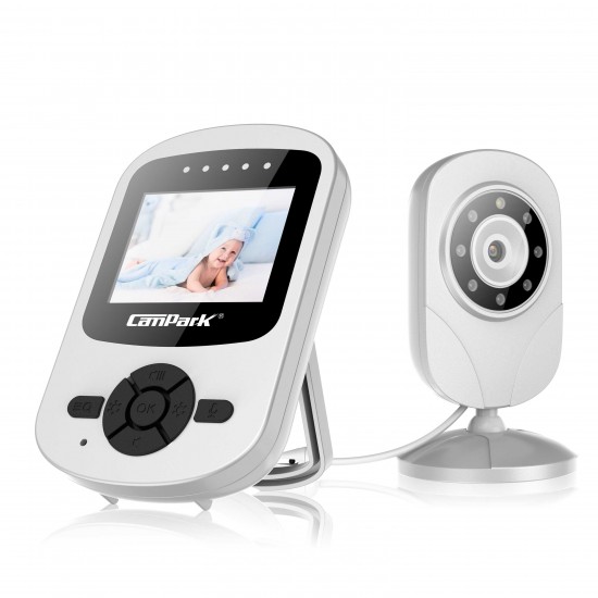 Campark Video Baby Monitor with Camera Infant Optics Digital Cam with Infrared Night Vision 2.4" LCD